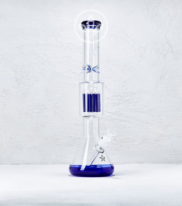 Glasbong Eis Percolator 45cm 7mm Glas, Blau