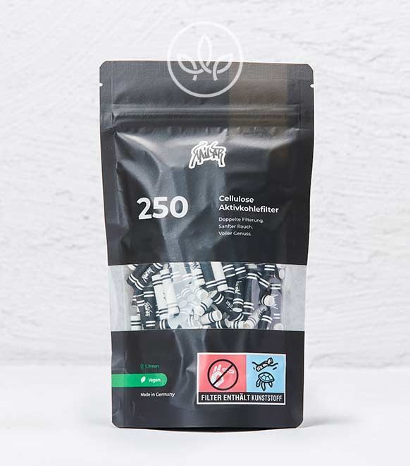 Cellulose Aktivkohlefilter Weiss – Schwarz Mix 250 Stück