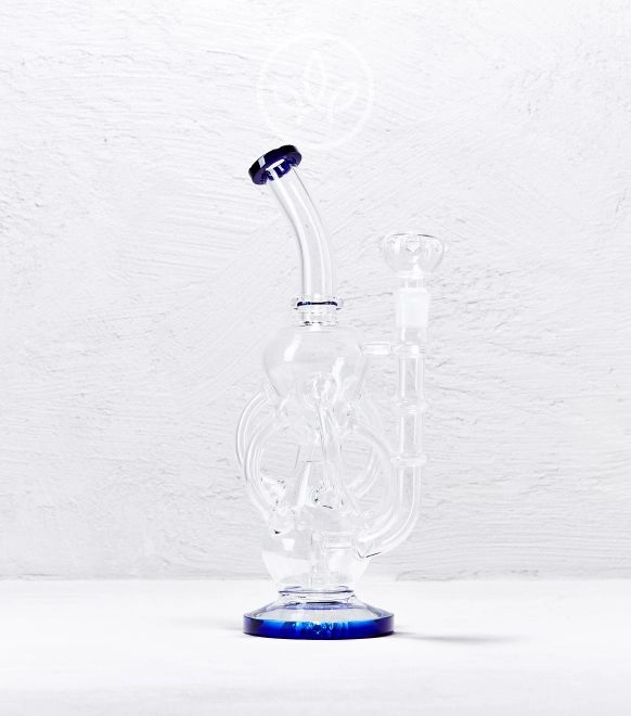 Glas Recycler Bong mit Diffusor 31cm